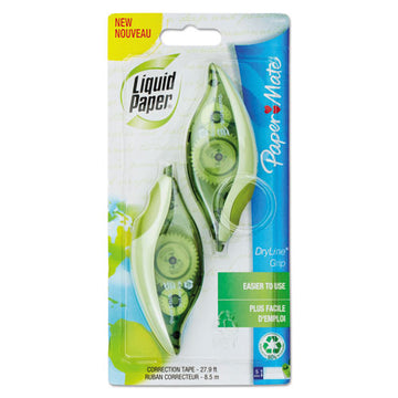 Paper Mate® Liquid Paper® Dryline Grip Correction Tape, Recycled Dispenser, 1-5" X 335", 2-pack freeshipping - TVN Wholesale